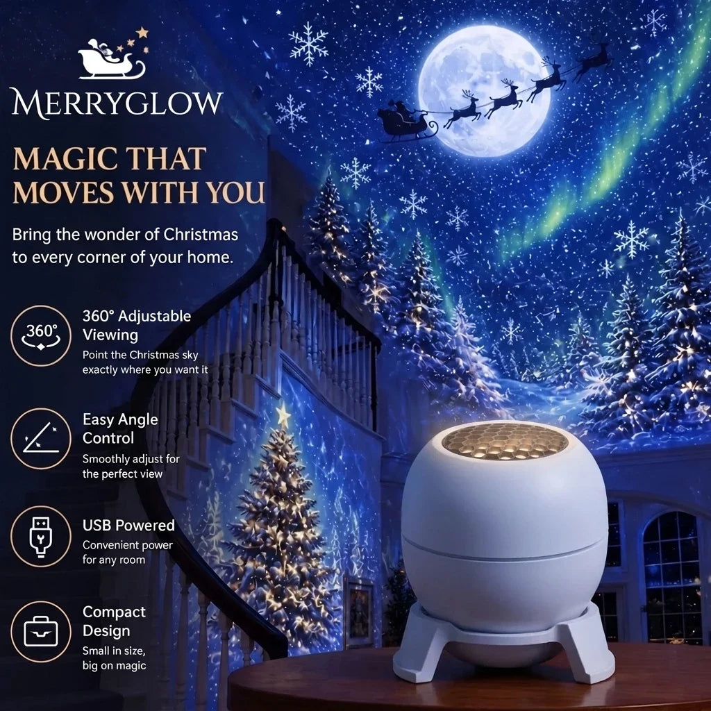 MerryGlow Christmas Sky Projector - Magic that moves with you